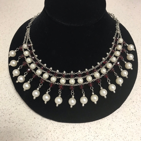 Jewelry - Faux Pearl Choker Collar Necklace